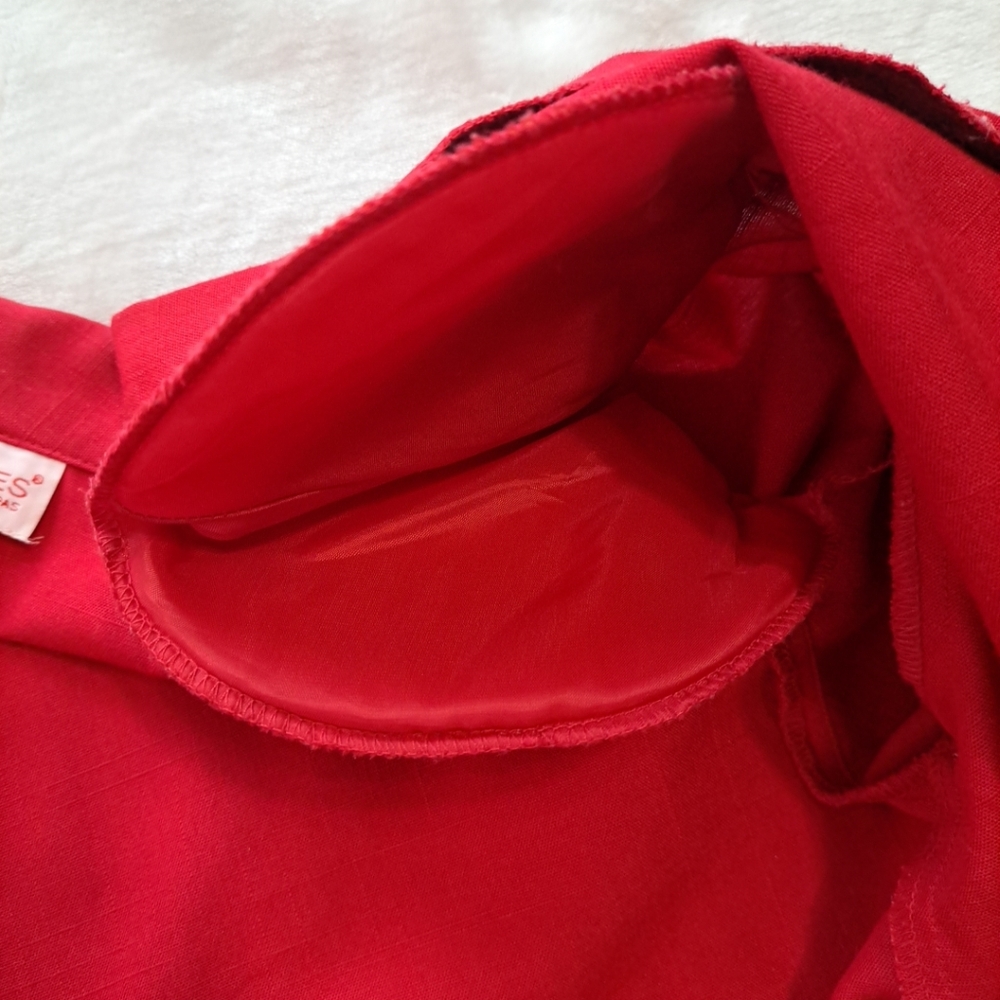 Vintage Block Island by Marina Pappas Red Blazer Suit Jacket 6 Petite Pockets - Picture 5 of 12